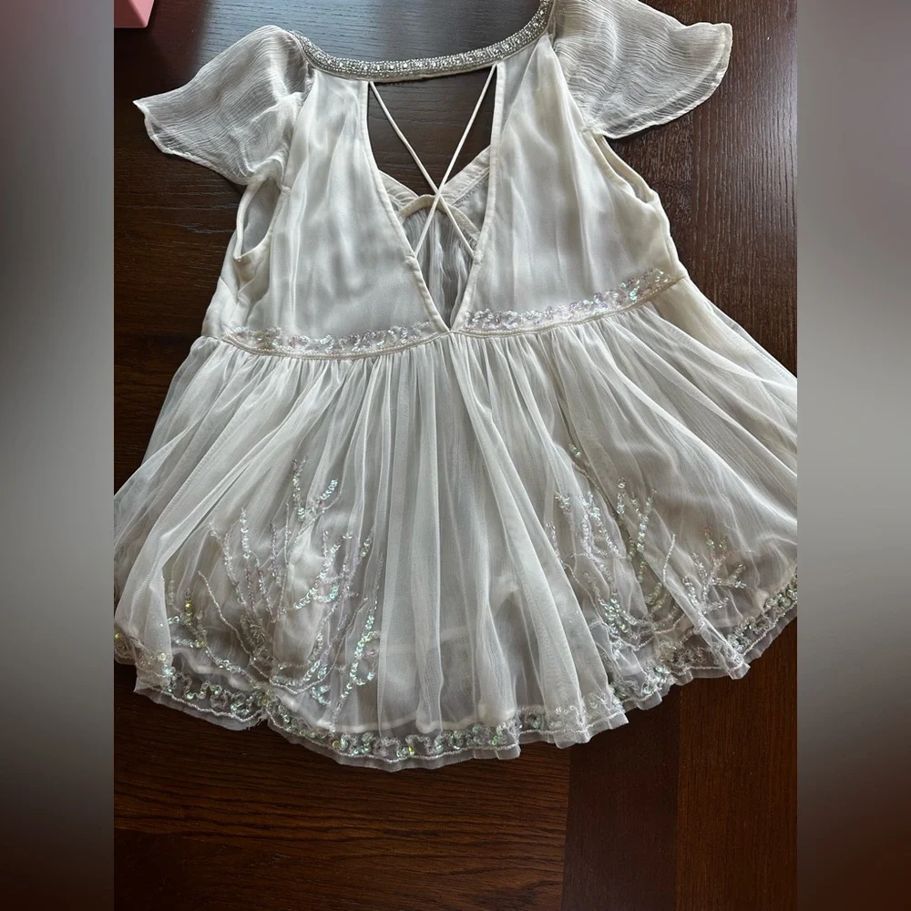 Free People Golden Light Embellished Fairy Top Small - Picture 4 of 9